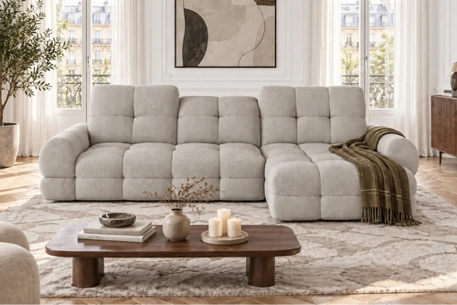 Canapé d'angle Convertible Électrique avec Coffre de Rangement VOLTERRA S - 283 x 171 cm