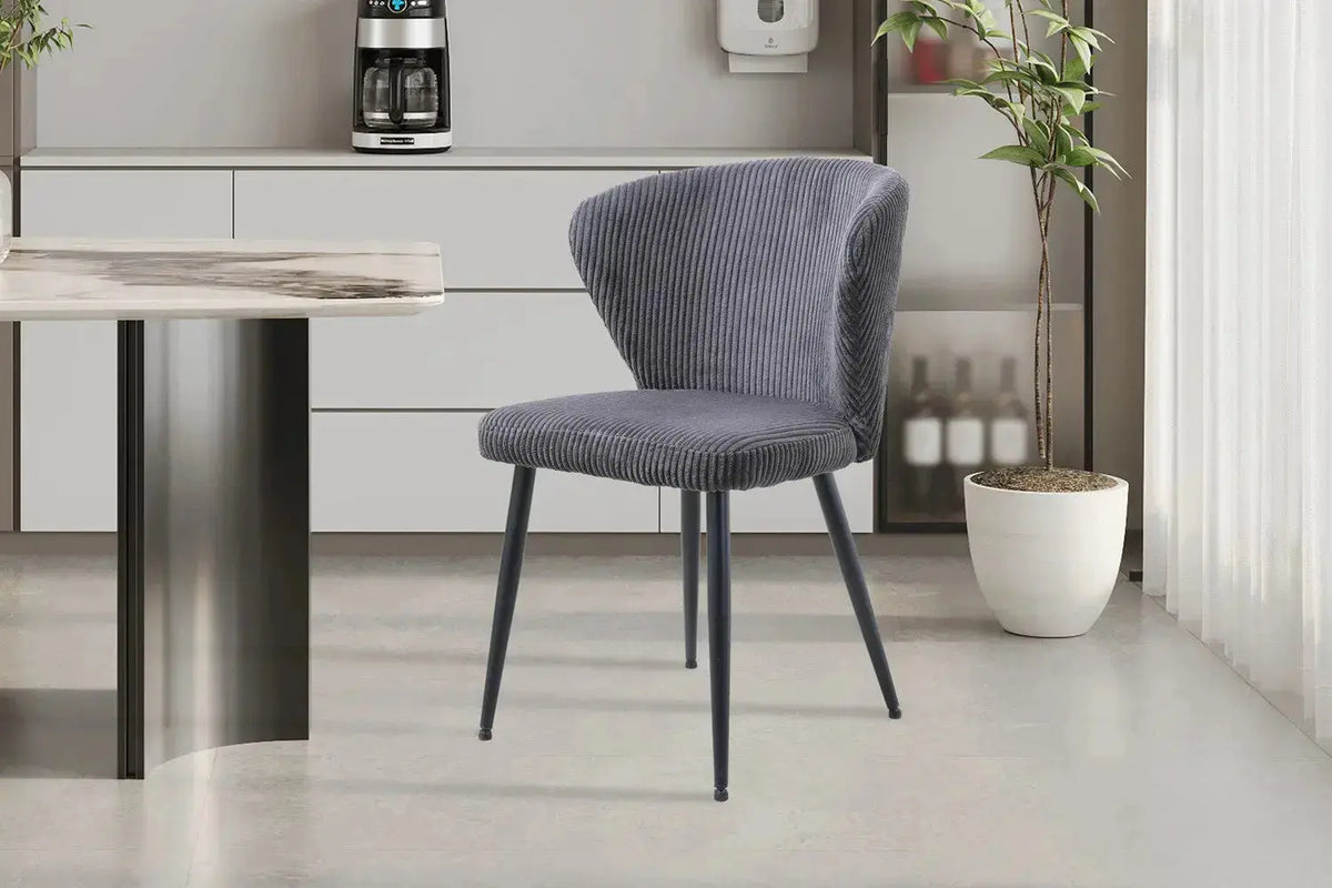 Chaises de salle à manger en velours côtelé TONYO - TIKAYLA