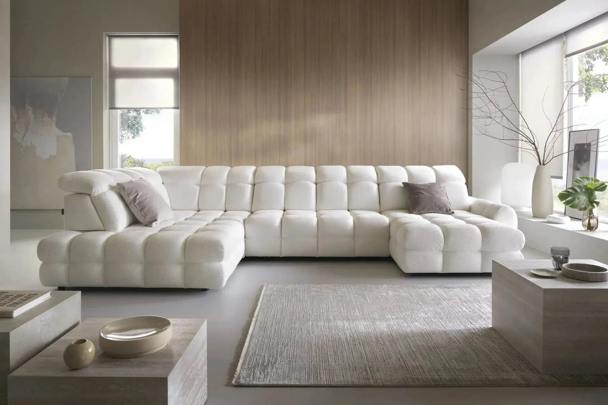 Canapé panoramique convertible électrique VOLTERRA XL - 400 x 217 x 171 cm - WERSAL