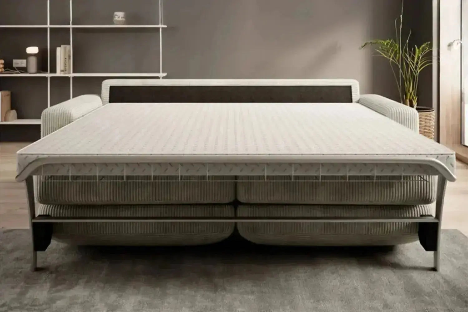 Canapé droit convertible à vrai matelas intégré TIKAYLA
