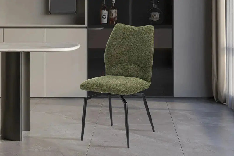 Chaise pivotante LYARA Vert tissu – 45,5 x 60 cm | TIKAYLA