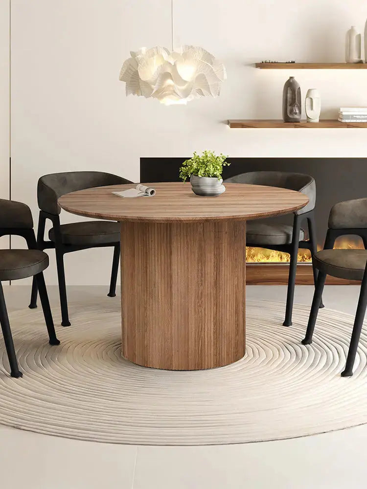 Table à manger ronde, ovale ou rectangulaire en bois, céramique ou pierre TIKAYLA