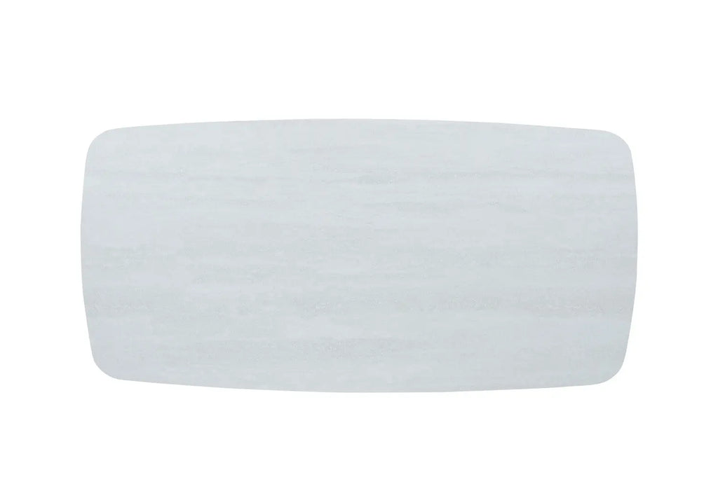 APOLLINA - Table à manger Ovale en Pierre Blanc - 180 x 90 cm - Baroque Gris ROUSSEAU