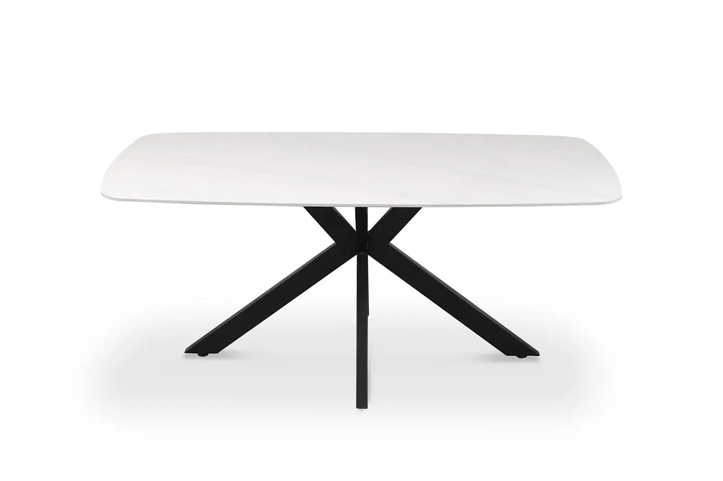 APOLLINA - Table à manger Ovale en Pierre Blanc - 180 x 90 cm - Blanc ROUSSEAU