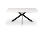 APOLLINA - Table à manger Ovale en Pierre Blanc - 180 x 90 cm - Blanc ROUSSEAU