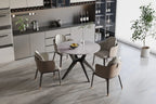 APOLLINA - Table à manger Ronde Pierre Brillante - 110 cm - Gris Italien ROUSSEAU