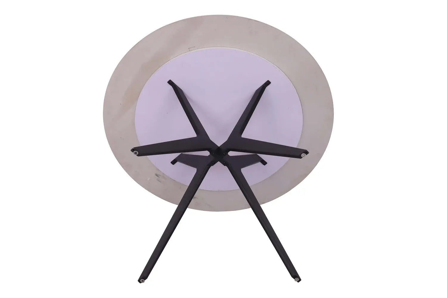 APOLLINA - Table à manger Ronde Pierre Brillante - 110 cm - Gris Italien ROUSSEAU