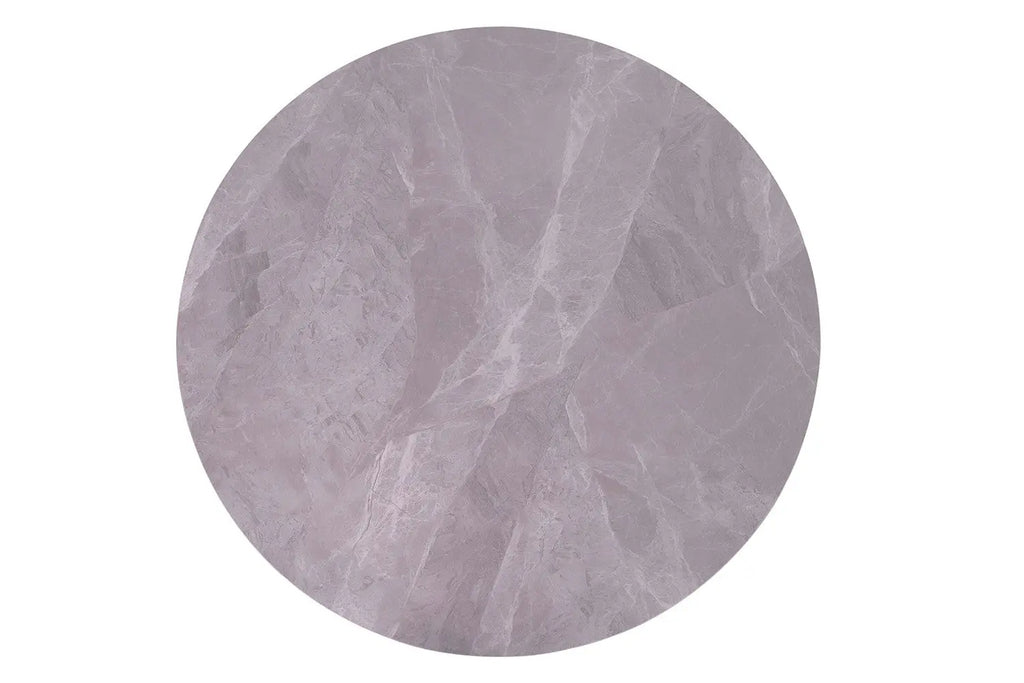 APOLLINA - Table à manger Ronde Pierre Brillante - 110 cm - Gris Italien ROUSSEAU