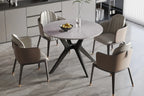 APOLLINA - Table à manger Ronde Pierre Brillante - 110 cm - Gris Italien ROUSSEAU