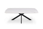 APOLLINA - Table basse Ovale en Pierre - 130 x 70 cm - Blanc