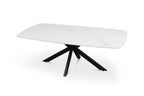 APOLLINA - Table basse Ovale en Pierre - 130 x 70 cm - Blanc