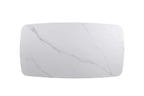 APOLLINA - Table basse Ovale en Pierre - 130 x 70 cm - Blanc