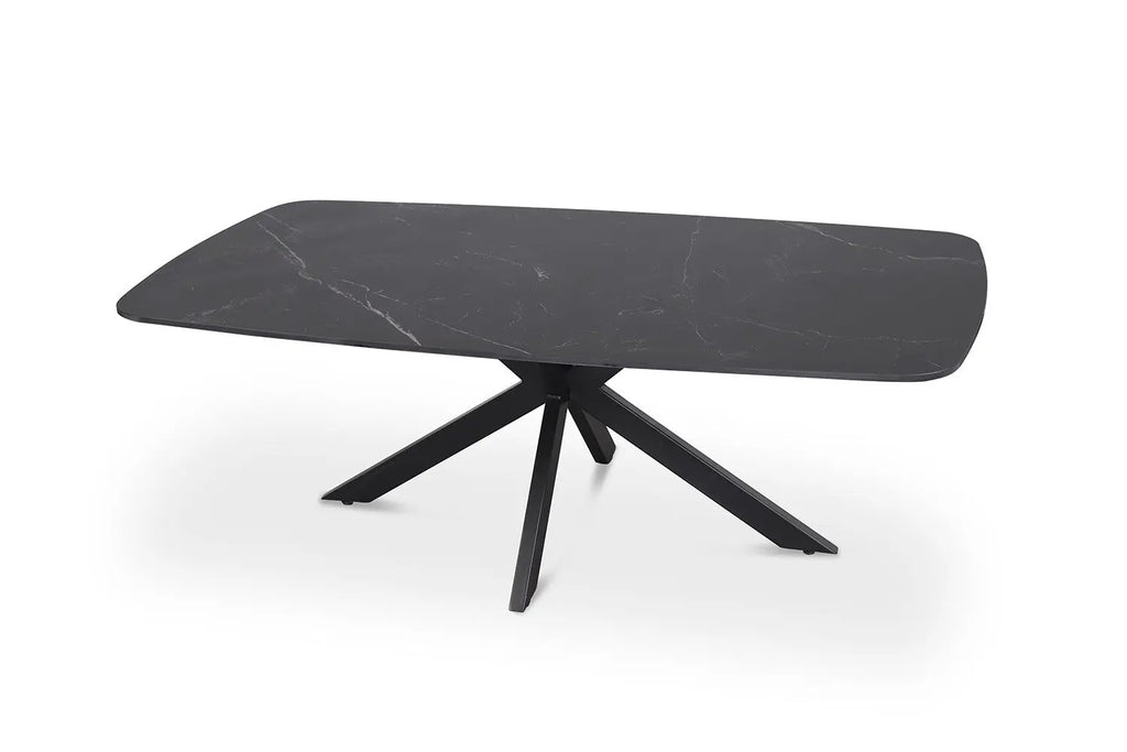 APOLLINA - Table basse Ovale en Pierre - 130 x 70 cm - Noir ROUSSEAU