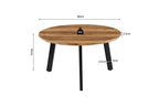 AYLEN - Lot de 2 Tables basses Ronde Effet Mango - 45-50 x 80-50 cm ROUSSEAU