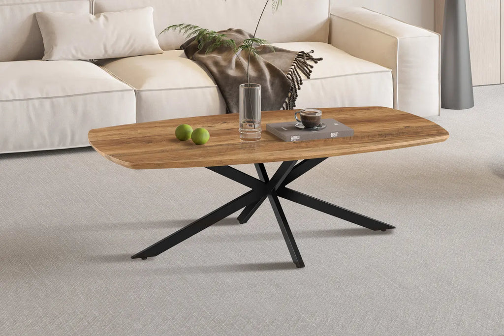 AYLEN - Table basse Ovale Effet Mango - 130x 70 cm ROUSSEAU