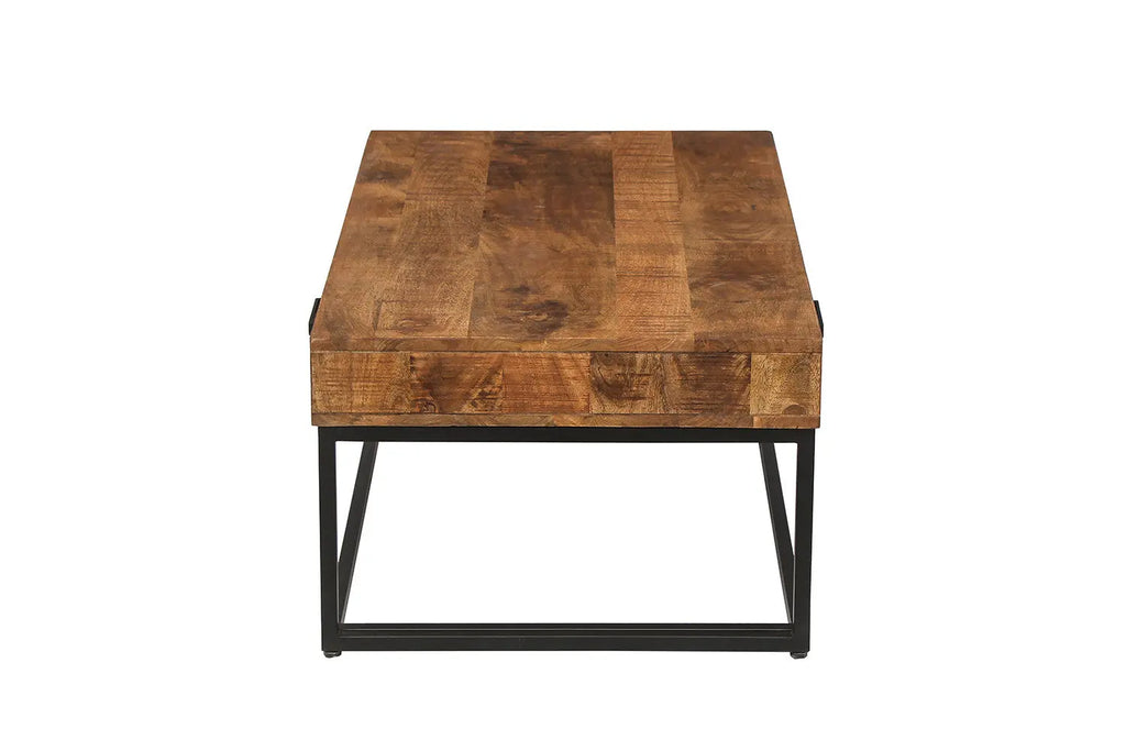 AYORA - Table Basse de Salon avec Tiroir - 110 cm - Bois de Manguier Brun ROUSSEAU