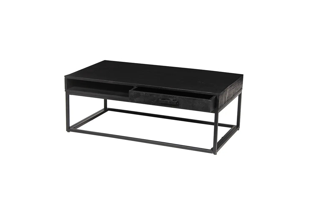AYORA - Table Basse de Salon avec Tiroir - 110 cm - Bois de Manguier Noir ROUSSEAU