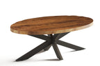 AYORA - Table basse Ovale en Bois de Manguier - 130 x 70 cm - Bois de Manguier Brun