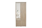 Armoire 2 portes avec miroir MARCO sonoma - 80 cm - TIKAYLA