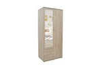 Armoire 2 portes avec miroir MARCO sonoma - 80 cm - TIKAYLA