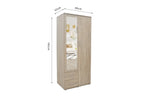 Armoire 2 portes avec miroir MARCO sonoma - 80 cm - TIKAYLA