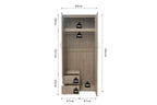 Armoire 2 portes avec miroir MARCO sonoma - 80 cm - TIKAYLA