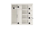 Armoire 2 portes coulissante avec porte miroir MIKA blanc - 182,5 cm - TIKAYLA