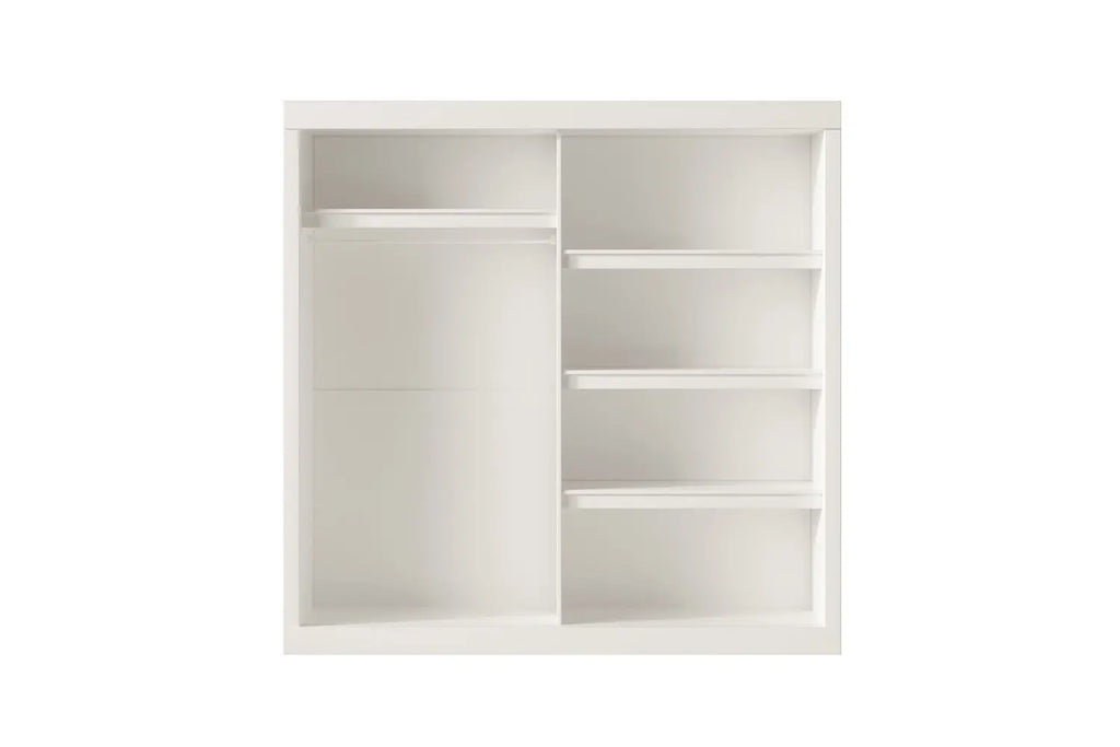 Armoire 2 portes coulissante avec porte miroir MIKA blanc - 182.5 cm TIKOYA