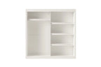 Armoire 2 portes coulissante avec porte miroir MIKA blanc - 182,5 cm - TIKAYLA