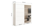 Armoire 2 portes coulissante avec porte miroir MIKA blanc - 182,5 cm - TIKAYLA