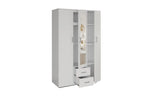 Armoire 3 portes avec miroir MARCO blanc - 120 cm - TIKAYLA