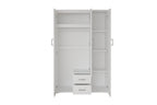 Armoire 3 portes avec miroir MARCO blanc - 120 cm - TIKAYLA