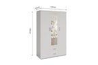 Armoire 3 portes avec miroir MARCO blanc - 120 cm - TIKAYLA