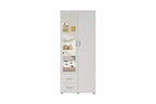Armoire 2 portes avec miroir MARCO blanc - 80 cm - TIKAYLA