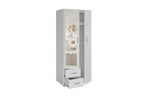 Armoire 2 portes avec miroir MARCO blanc - 80 cm - TIKAYLA