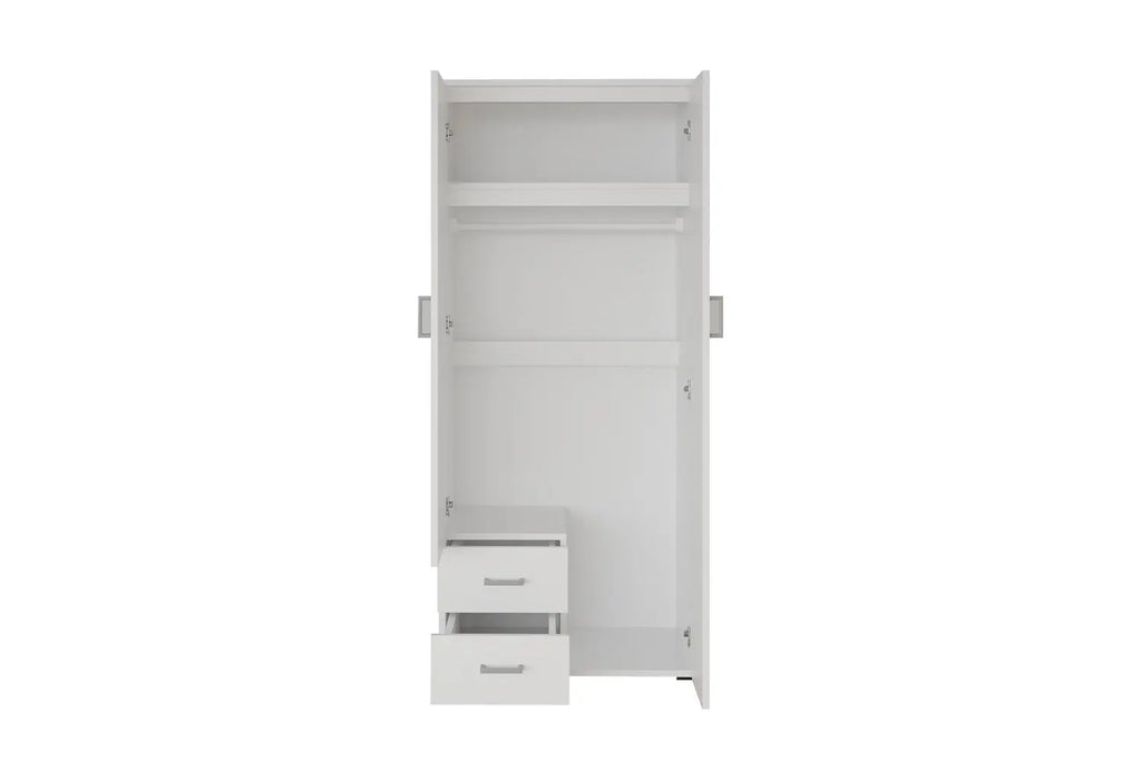 Armoire 3 portes avec miroir MARCO blanc - 80 cm TIKOYA