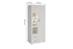 Armoire 2 portes avec miroir MARCO blanc - 80 cm - TIKAYLA