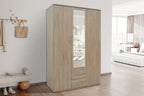 Armoire 3 portes avec miroir MARCO sonoma - 120 cm - TIKAYLA