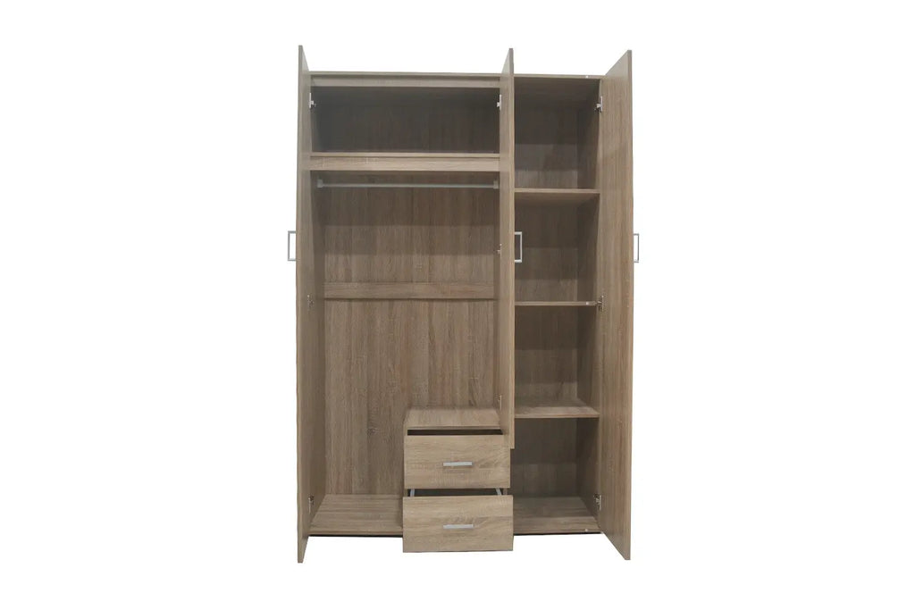 Armoire 3 portes avec miroir MARCO sonoma - 120 cm TIKOYA
