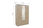 Armoire 3 portes avec miroir MARCO sonoma - 120 cm - TIKAYLA