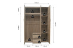 Armoire 3 portes avec miroir MARCO sonoma - 120 cm - TIKAYLA
