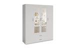 Armoire 4 portes avec 2 miroirs MARCO blanc - 160 cm - TIKAYLA