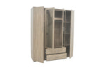 Armoire 4 portes avec 2 miroirs MARCO sonoma - 160 cm - TIKAYLA