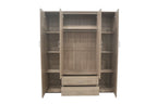 Armoire 4 portes avec 2 miroirs MARCO sonoma - 160 cm - TIKAYLA