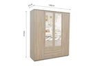 Armoire 4 portes avec 2 miroirs MARCO sonoma - 160 cm - TIKAYLA