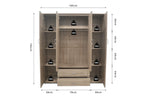 Armoire 4 portes avec 2 miroirs MARCO sonoma - 160 cm - TIKAYLA