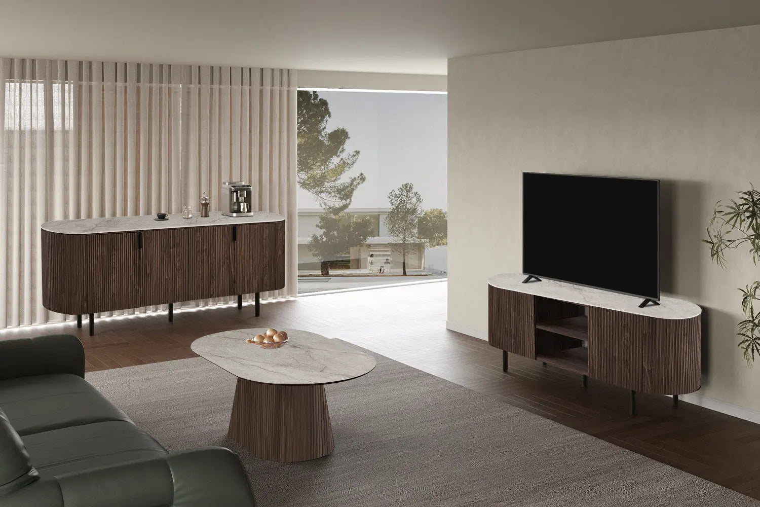 Buffet VEKO 200 cm - vue de face portes fermées