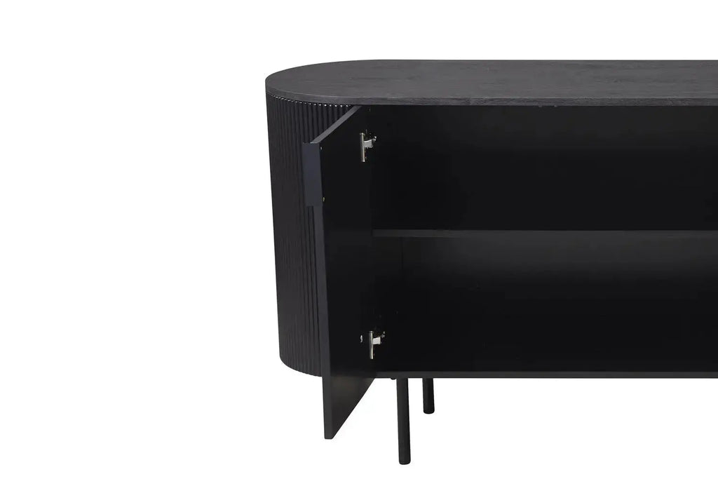 Buffet LYANE effet brun foncé, détail façade - TIKAYLA