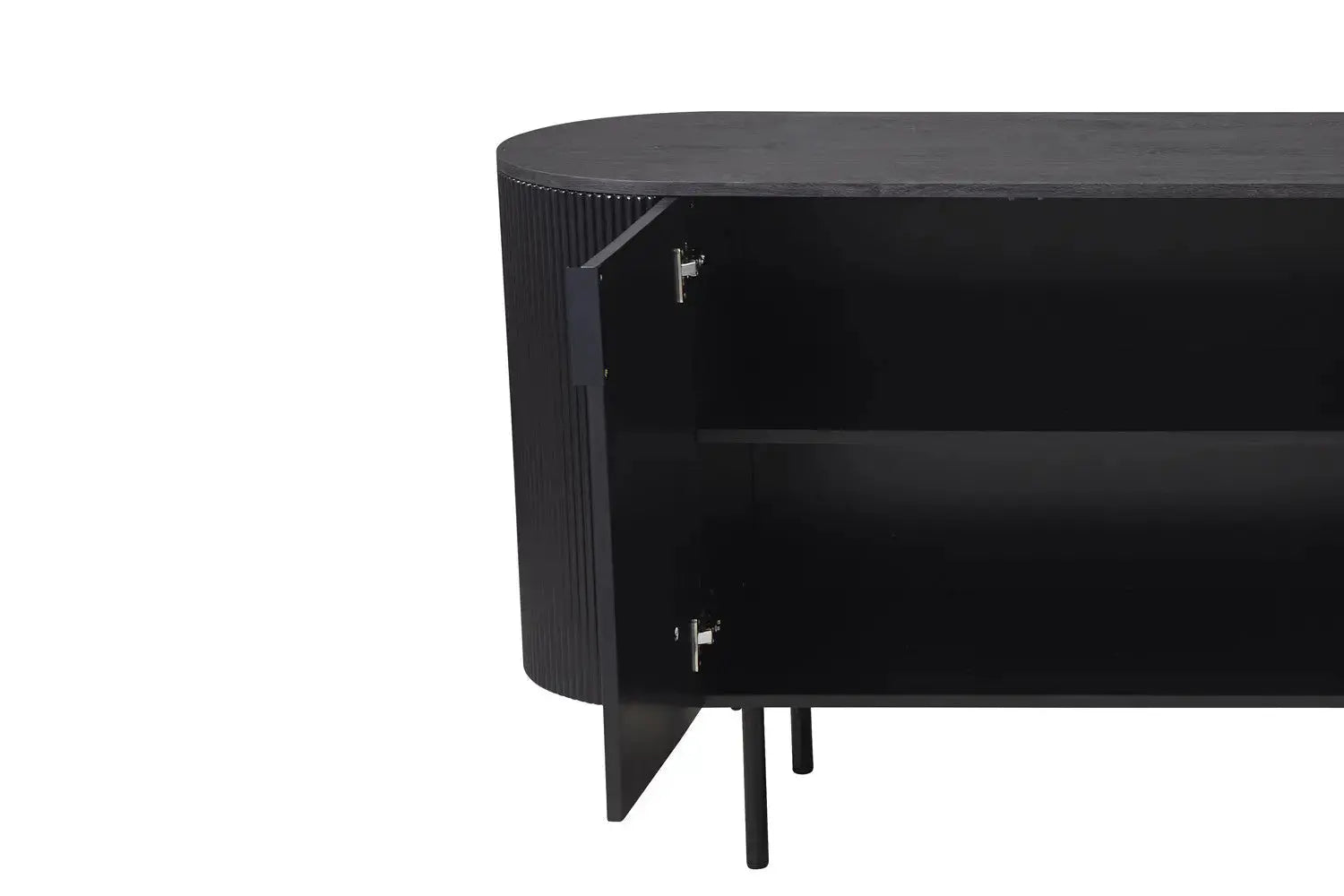 Buffet LYANE effet brun foncé, détail façade - TIKAYLA