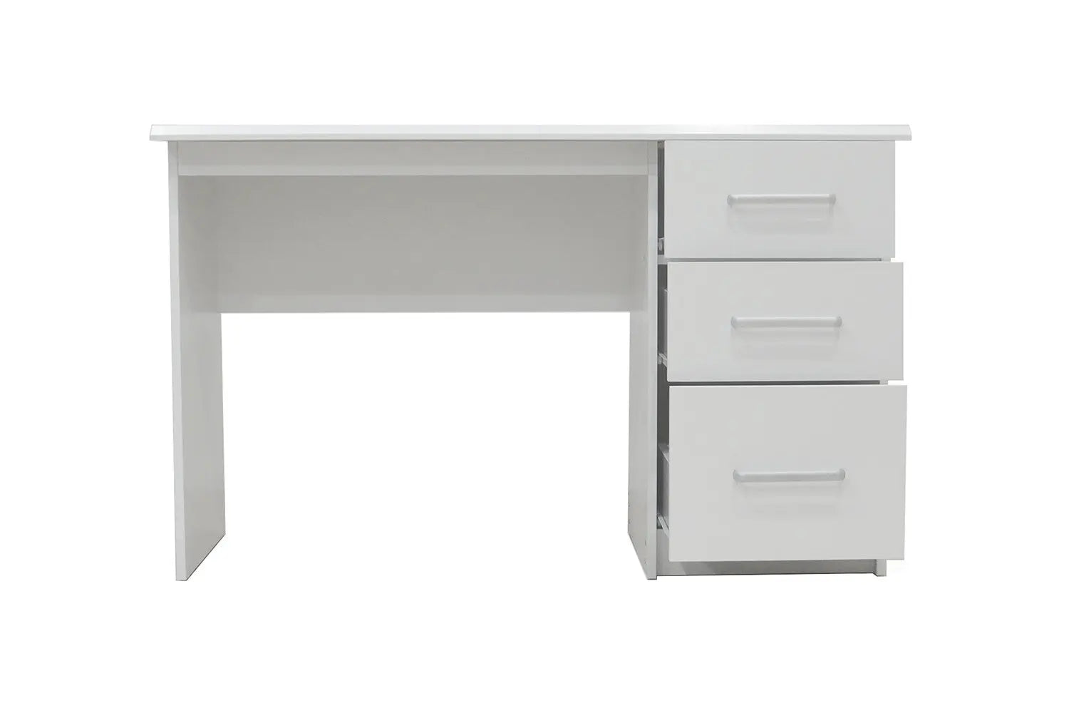 Bureau MATIS blanc vue de cote profondeur 60 cm - TIKAYLA